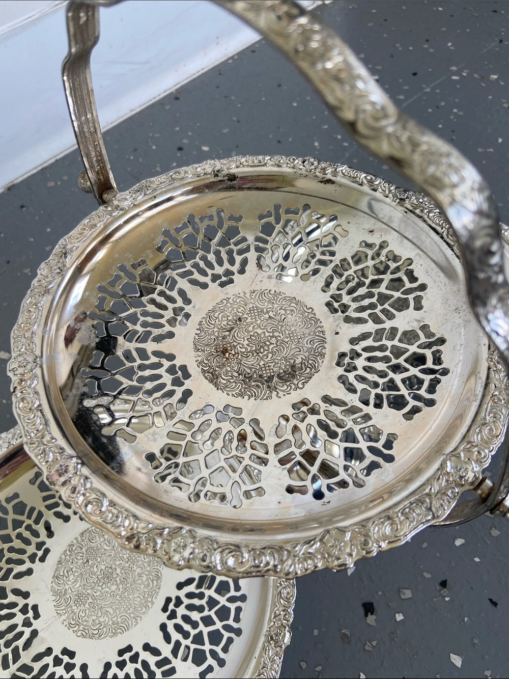 Three-Tier Silver Plated Serving Stand - Picture 4 of 9